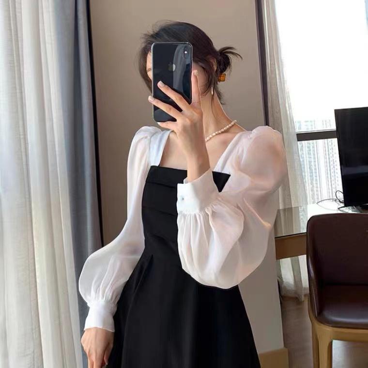 ilook | Dress Vinel Scuba | Dress Midi Korean Style | Boat Neck Casual