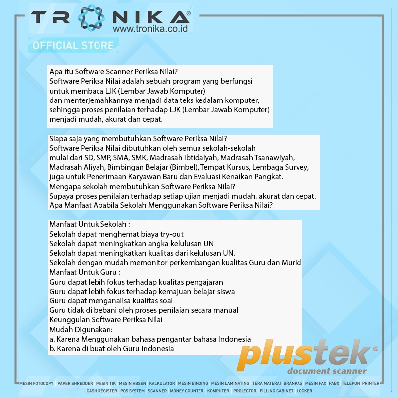 SCANNER PERIKSA NILAI LJK PLUSTEK SmartOffice PS283 Automatic Document Feeder (ADF)