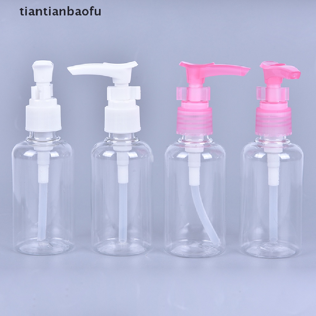 [tiantianbaofu] 5pcs 75ml Botol Plastik Press Pump Lotion Wadah Sample Kosmetik Butik