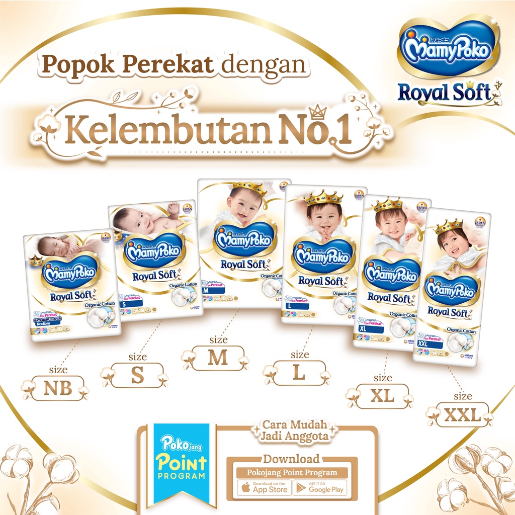 MamyPoko Royal Soft NB84 - Mamypoko Popok Perekat Royal Soft NB 84