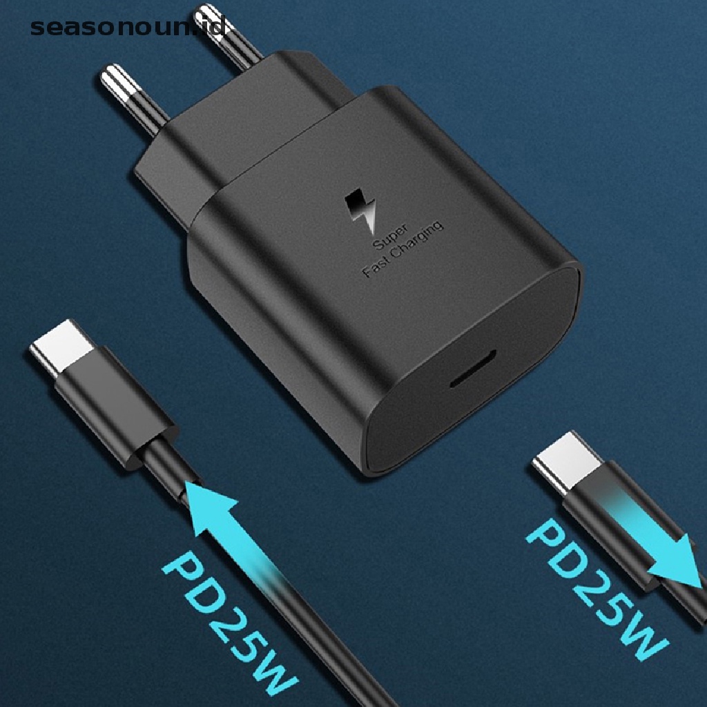 Seasonoun Universal PD Charger Adapter EU Plug Untuk Samsung Note10 S20 Charger Super Cepat.