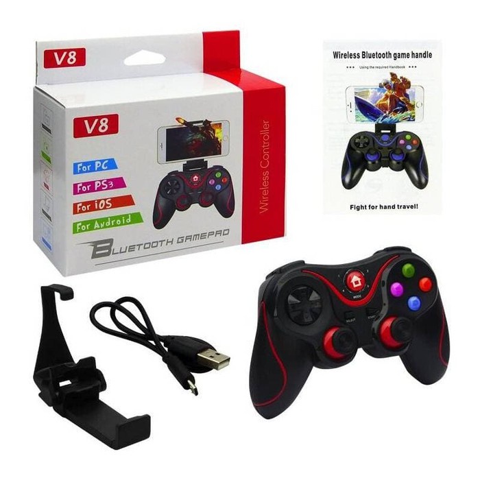 GAMEPAD BLUETOOTH CONTROLLER FOR ANDROID, TV BOX V8 WITH HOLDER