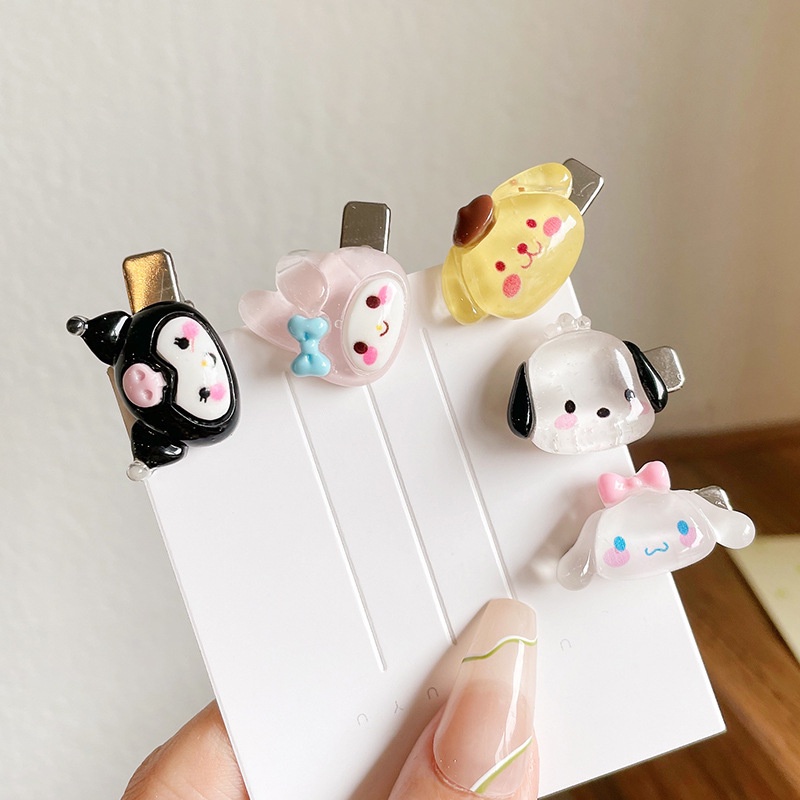 Jepit Rambut Kartun My Melody Cinnamoroll Kuromi/Kawaii Sweet Purin BB Barrettes Aksesoris Rambut Hadiah Gadis