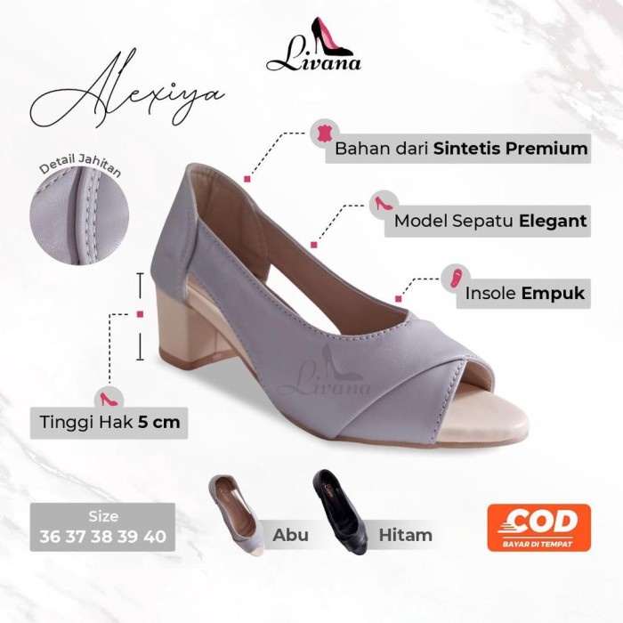 Sepatu Wanita Akexiya Heels 5cm Premium Dan Cantik
