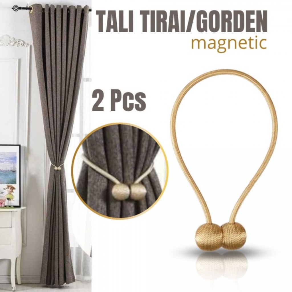 Tali Pengikat Gorden Tirai Magnetic Curtain Clip 2 PCS A66