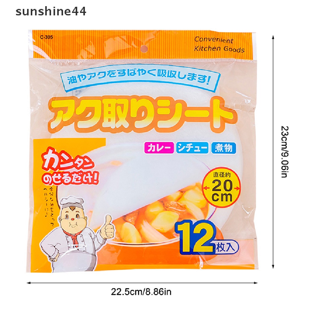 Sunshine 12/24Pcs Kertas Penyerap Minyak Sup Makanan Blotg Oil Health Filter Paper ID