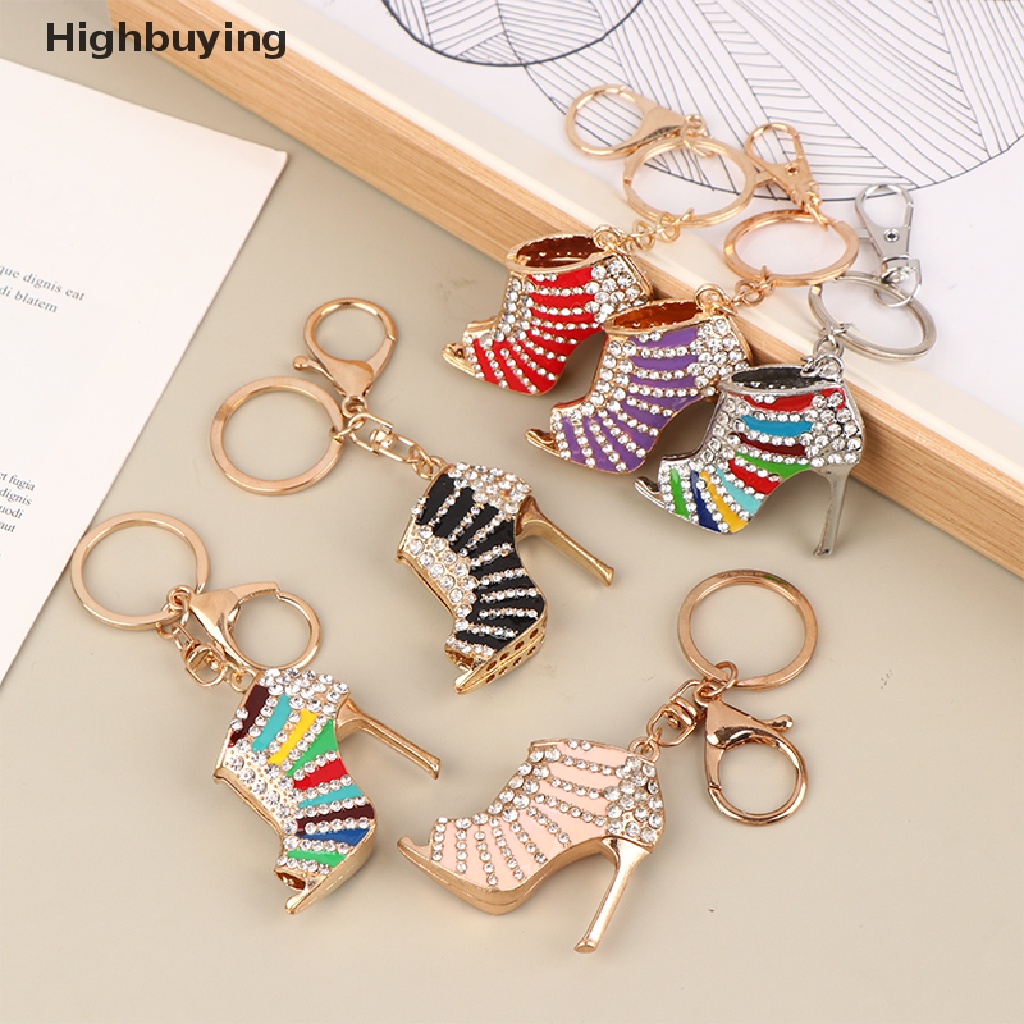 Hbid Fashion Sepatu Tumit Tinggi Liontin Gantungan Kunci Berlian Imitasi Keyring Key Holder Decor Ch Tas Gantungan Kunci Mobil Ornamen Liontin Hadiah Glory