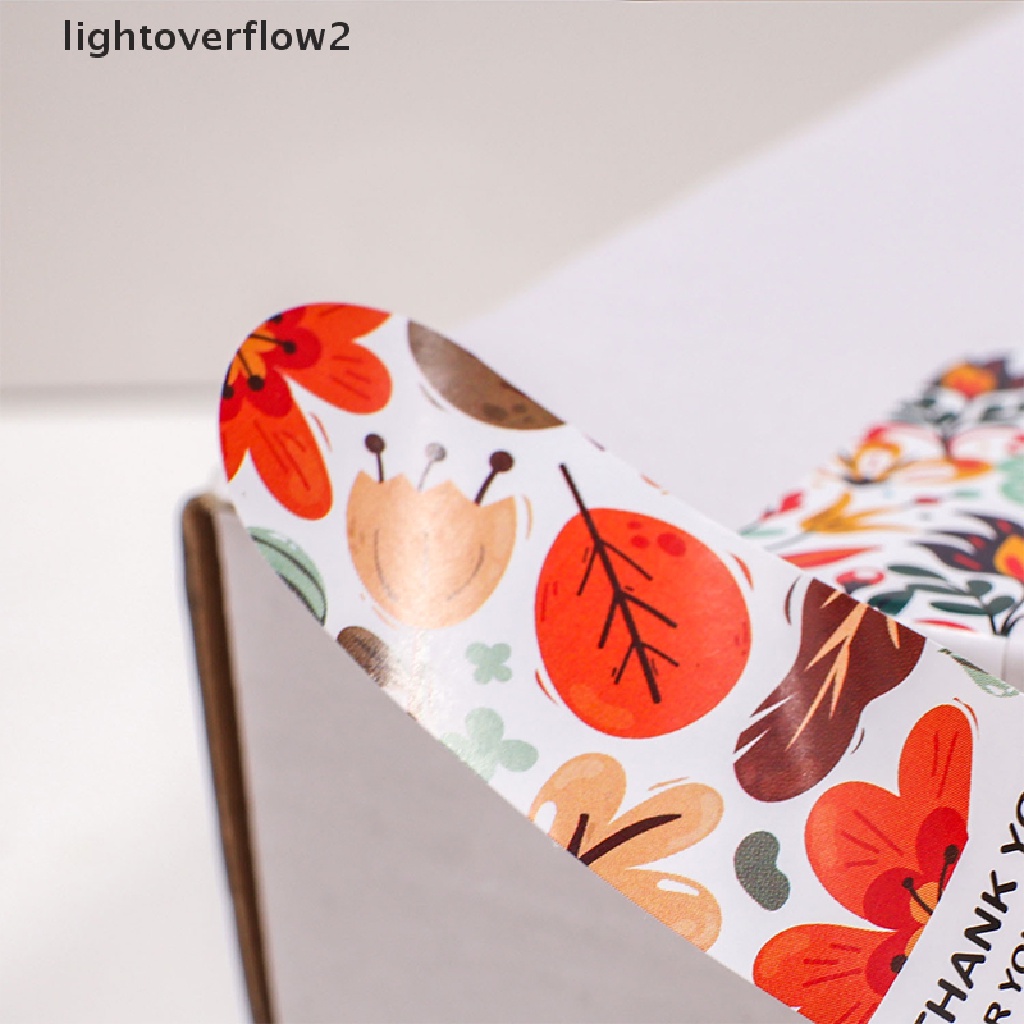 [lightoverflow2] 100pcs Thank You For Your Order Sticker Untuk Label Segel Label Warna Bunga [ID]