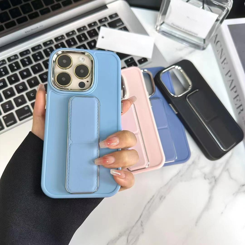 IPHONE Tali Pergelangan Tangan Mewah Silikon Cair Casing Ponsel Untuk Iphone14 13 12 11 Pro Max XR XS Max X7 8 Plus Stand Holder Cover Untuk Iphone12 SE 2020