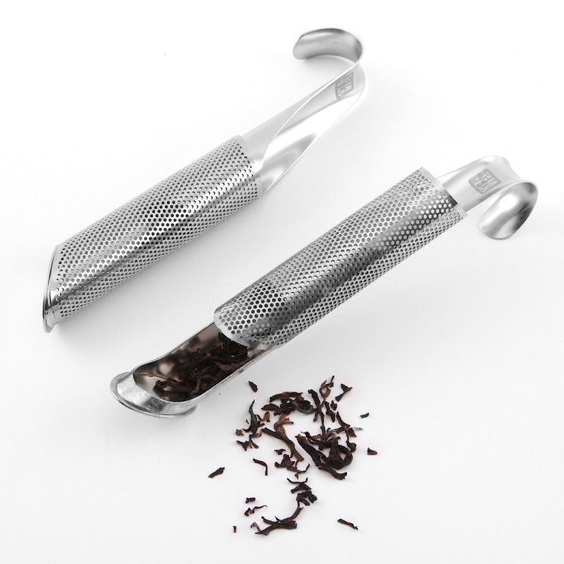 ღ 1Pcs Stainless Steel Teh Saringan Double-Layer Fine Mesh Tea Filter Teko Saringan Teh Teh Infuser pipa Sendok Teh Infuser Filter Aksesoris Dapur