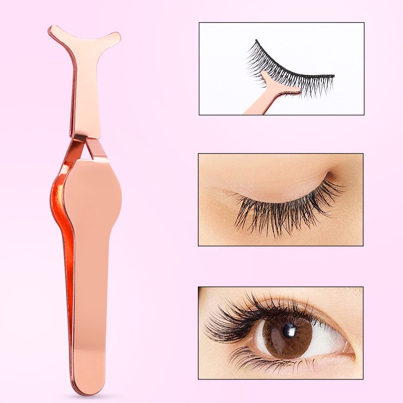 1pc Pinset Bulu Mata Palsu Eyelash Extension Curler Stainless Steel Bulu Mata Palsu Bantu Nipper Klip Aksesoris Makeup