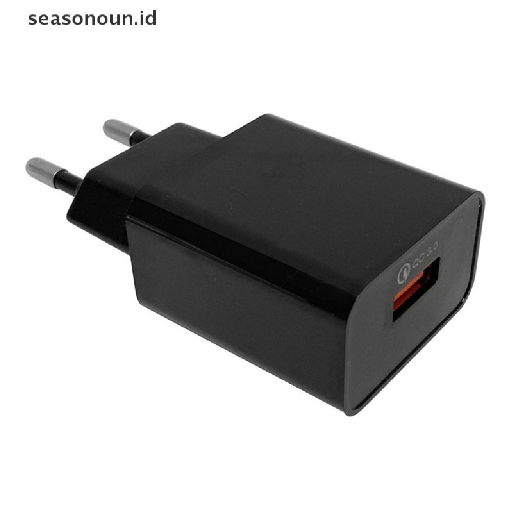 Seasonoun 5V 1A Handphone Quick Charger Plug EU Plug Adaptor Daya Alat Tato Konversi Plug Data EU Fast USB Charge Adapter.