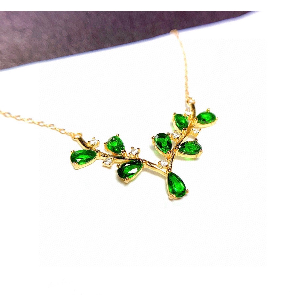 Goldkingdom Aksesoris Perhiasan Fashion Ready Stock Liontin Tanduk Diopside Rusia Berlapis Emas 18k Dan Rusa Memiliki Kalung Warna Warni Anda.