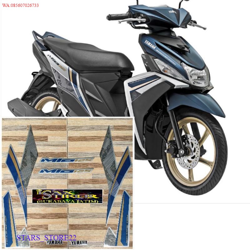 (ORI) striping  Yamaha Mio M3 125 putih biru tahun 2018 2019 KUALITAS ORIGINAL PABRIK