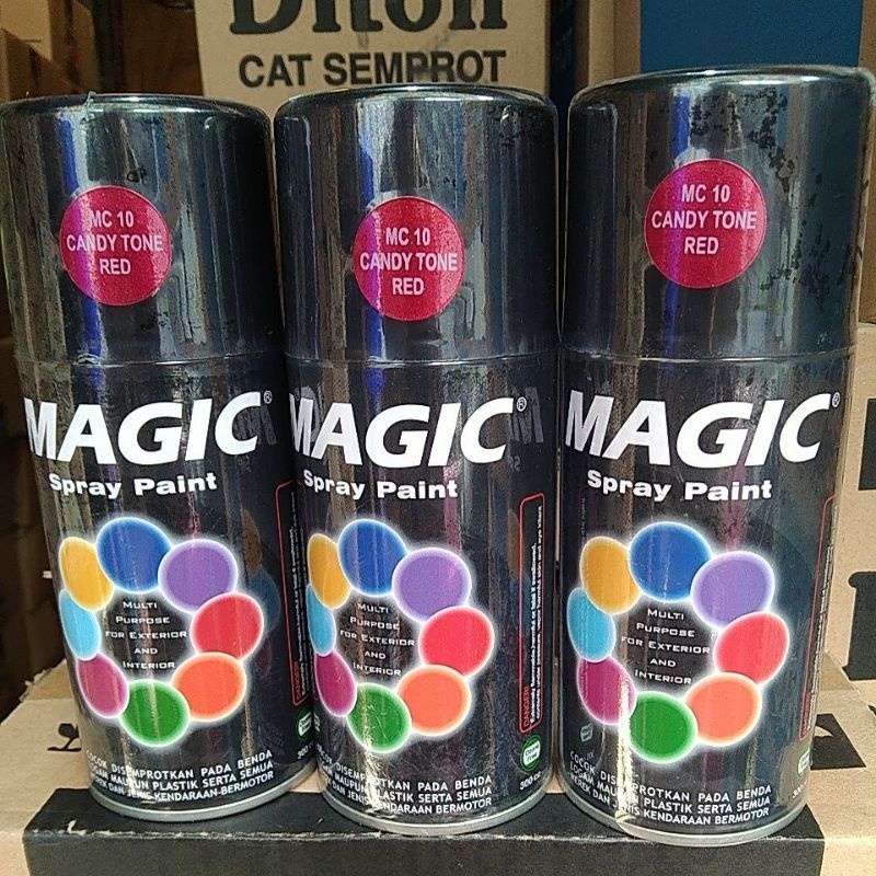 cat semprot pilok pilox magic spray paint magic candytone red MC 10 300cc bening merah candy tone merah