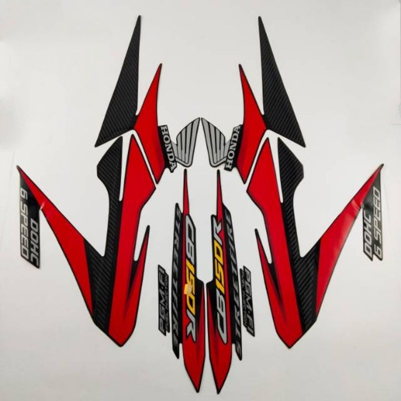 Striping sticker lis body honda cb 150r cb150r cb150 r streetfire 2014 hitam merah