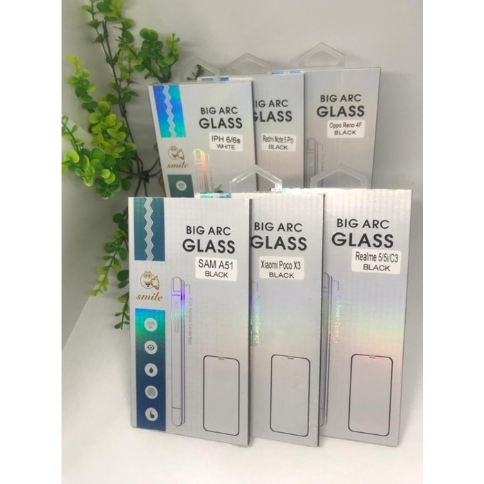 Tempered Glass SMILE Samsung A04/A04S/A04E/A13 4G/A13 5G/A23/A33/A53/A73/A22 4G/A22 5G/A03/A03 Core Full Glue All Coverage 9H Anti Gores