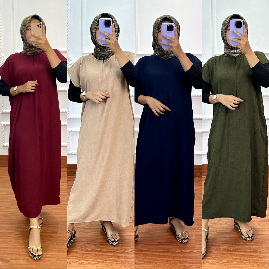 Longdress Semata Kaki Busui LD120 Crinkle Airflow Premium - Resinda Fashion