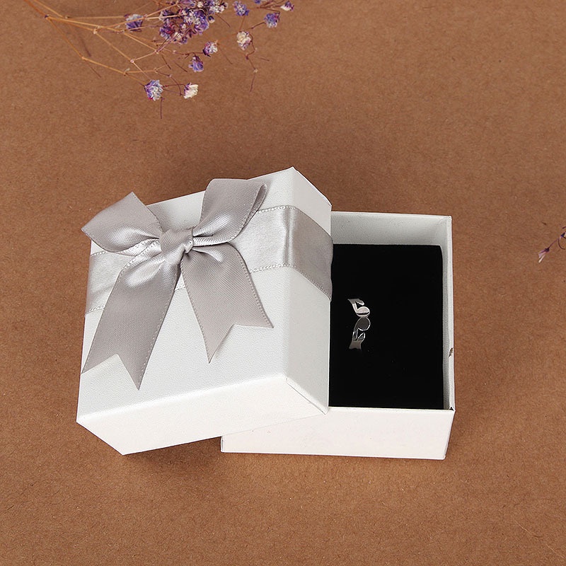 Ring Box Tempat Cincin Sepasang Cute Bow Packing Box Tempat Gelang Anting Jewlery Paket Box