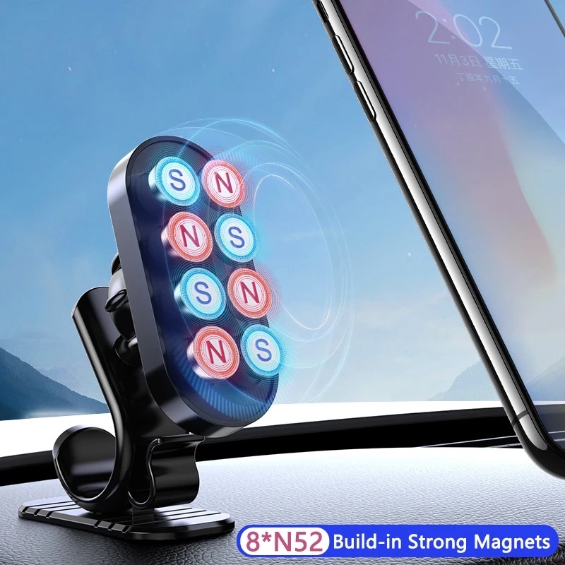 D6 Magnetic Car Phone Holder 360derajat Rotatable Mobile Phone Stand Auto Dashboard GPS Navigasi Bracket Dengan Bawah Self Adhesive Sticker