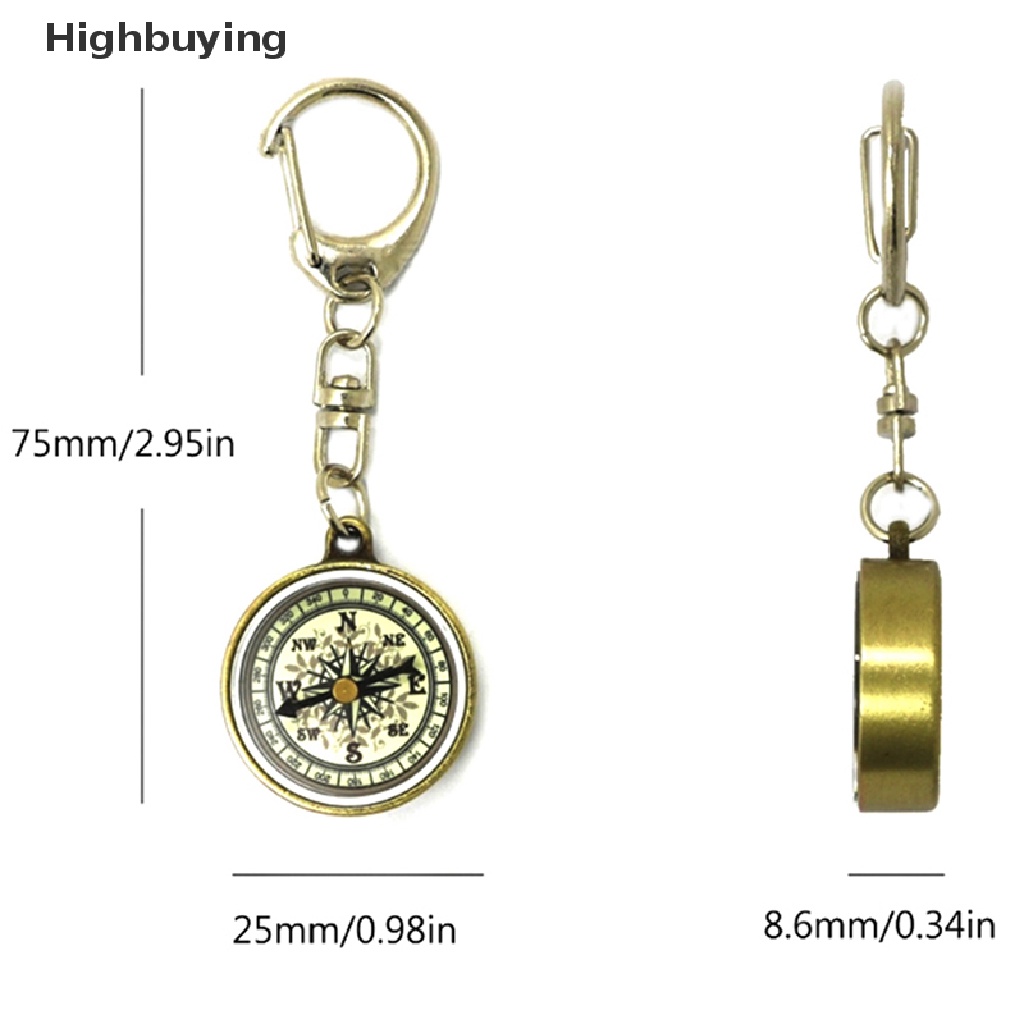 Hbid Vintage Zinc Alloy Gantungan Kunci Kompas Liontin Backpacking Survival Keychain Portable Hiking Compass Traveling Handheld Compass Dengan Keyring Glory