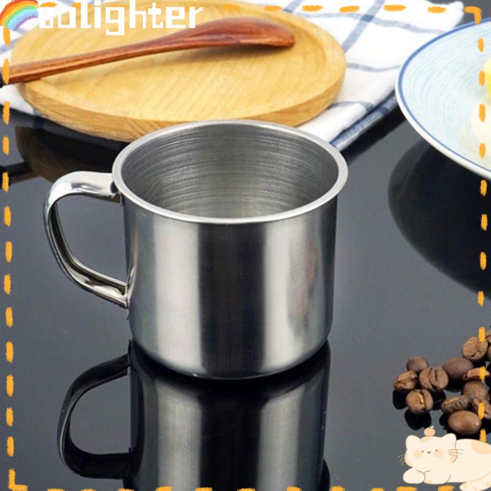 Solighter 200ml Mug Kopi Teh Tumbler Pint Travel Stainless Steel