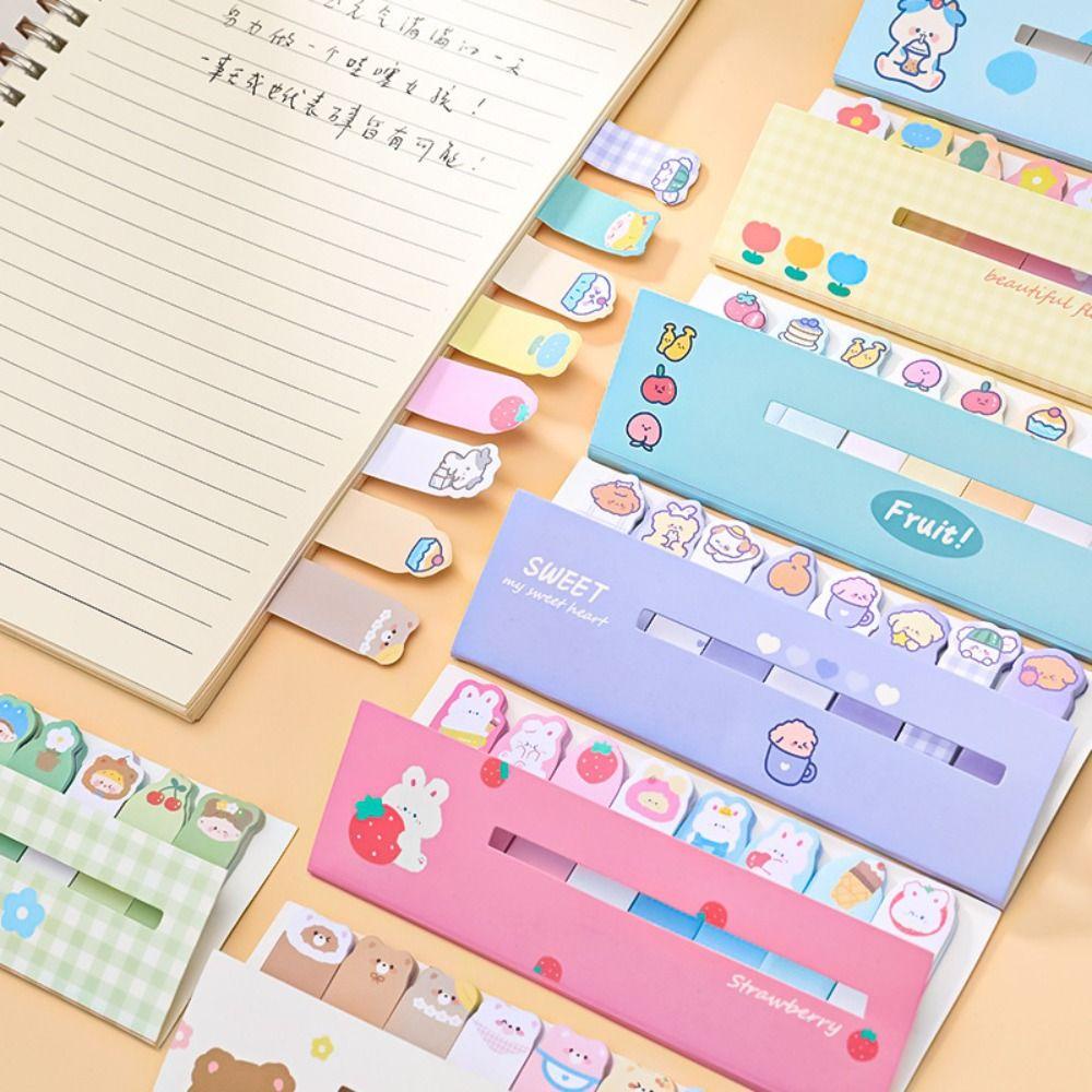 Mxbeauty Sticky Notes Label Kartun Multi-Warna Sticky Notes DIY Dekorasi Perlengkapan Kantor Anak Label Bookmark