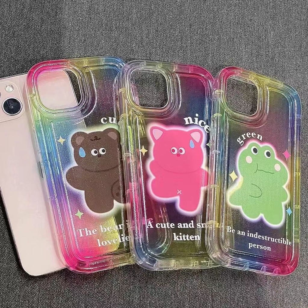 IPHONE Soft Phone Case Kompatibel Untuk Iphone14 13 11 12 Pro XS Max X Xr7 +8 Plus Casing Lucu TPU Silikon Shockproof Cover