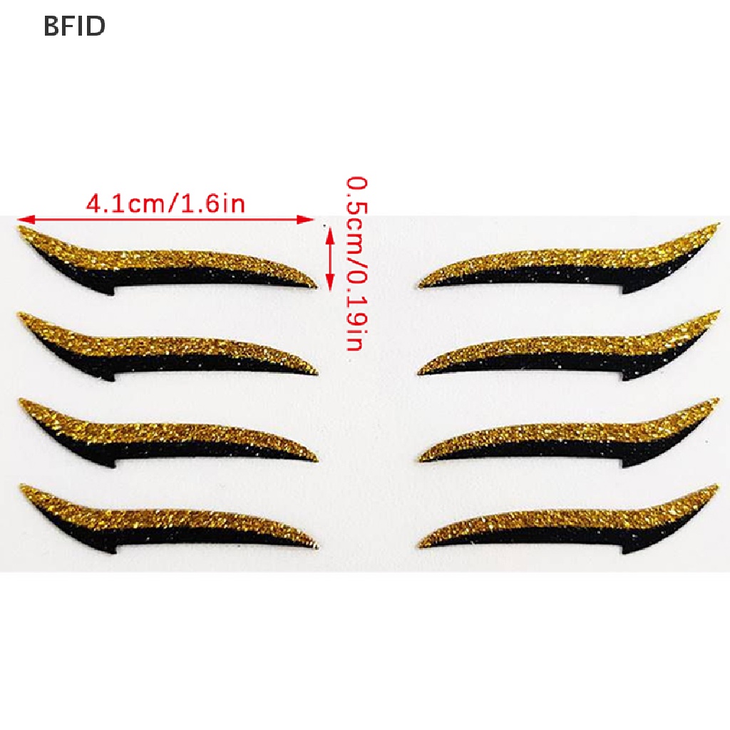 [BFID] 4pasang 3D Bulu Mata Palsu Glitter Eyeliner Set Self Adhesive Eyelid Patch [ID]