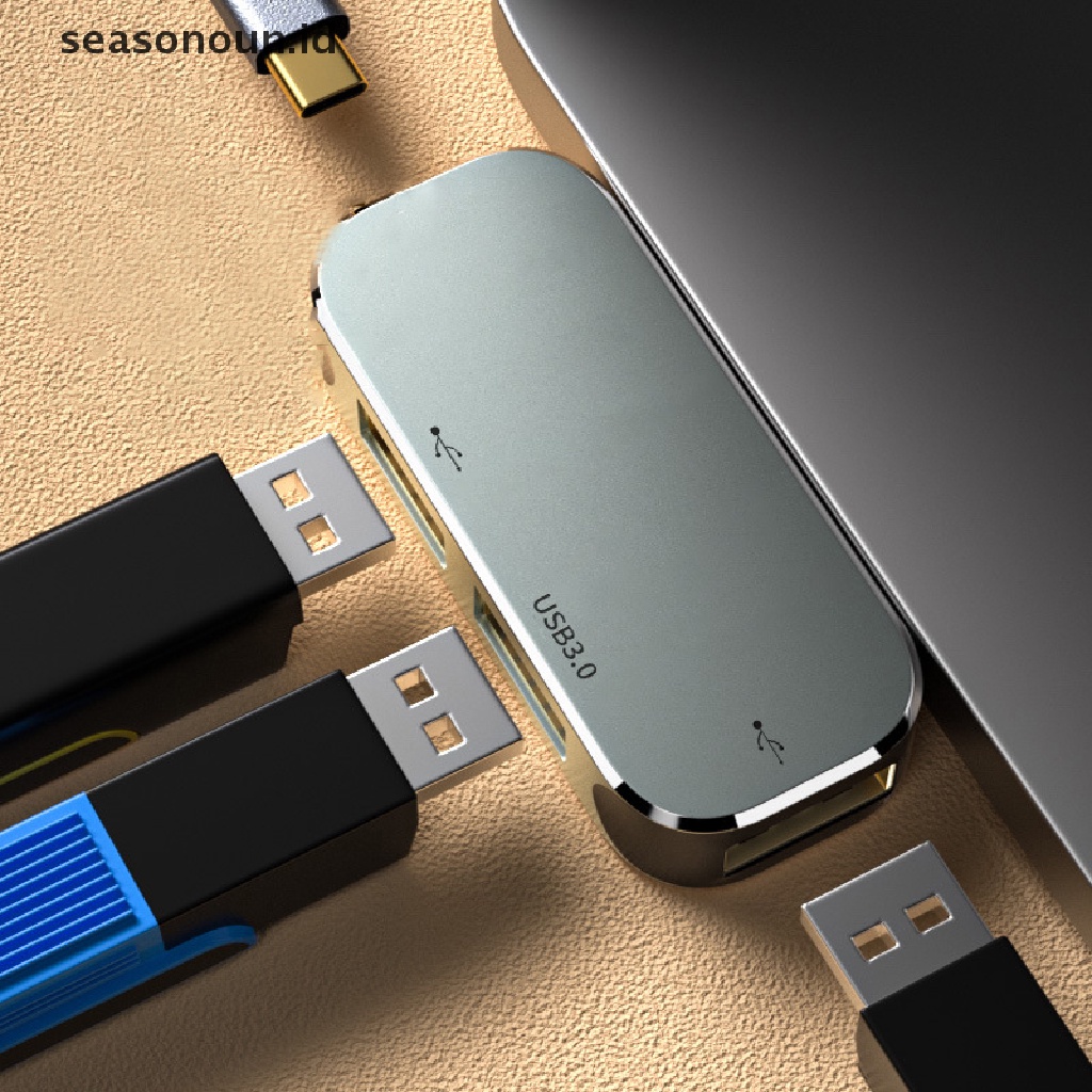 Seasonoun High Quality Multi-Fungsi Type-c USB Hub Notebook Ekspanding Dock Converter Kompatibel Dengan HDMI USB Extender Hub.