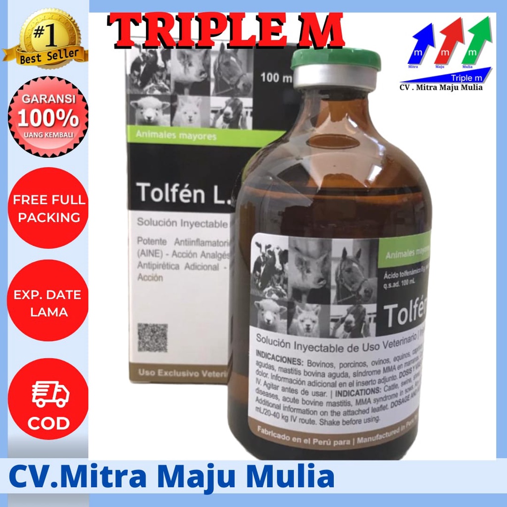 TOLFEN LA 100 ml - Tolfenamic Acid Obat Anti Radang Panas Antipiretik