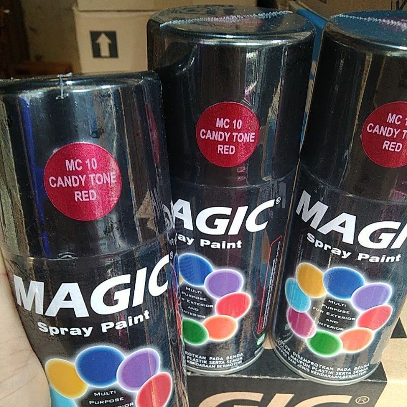 cat semprot pilok pilox magic spray paint magic candytone red MC 10 300cc bening merah candy tone merah