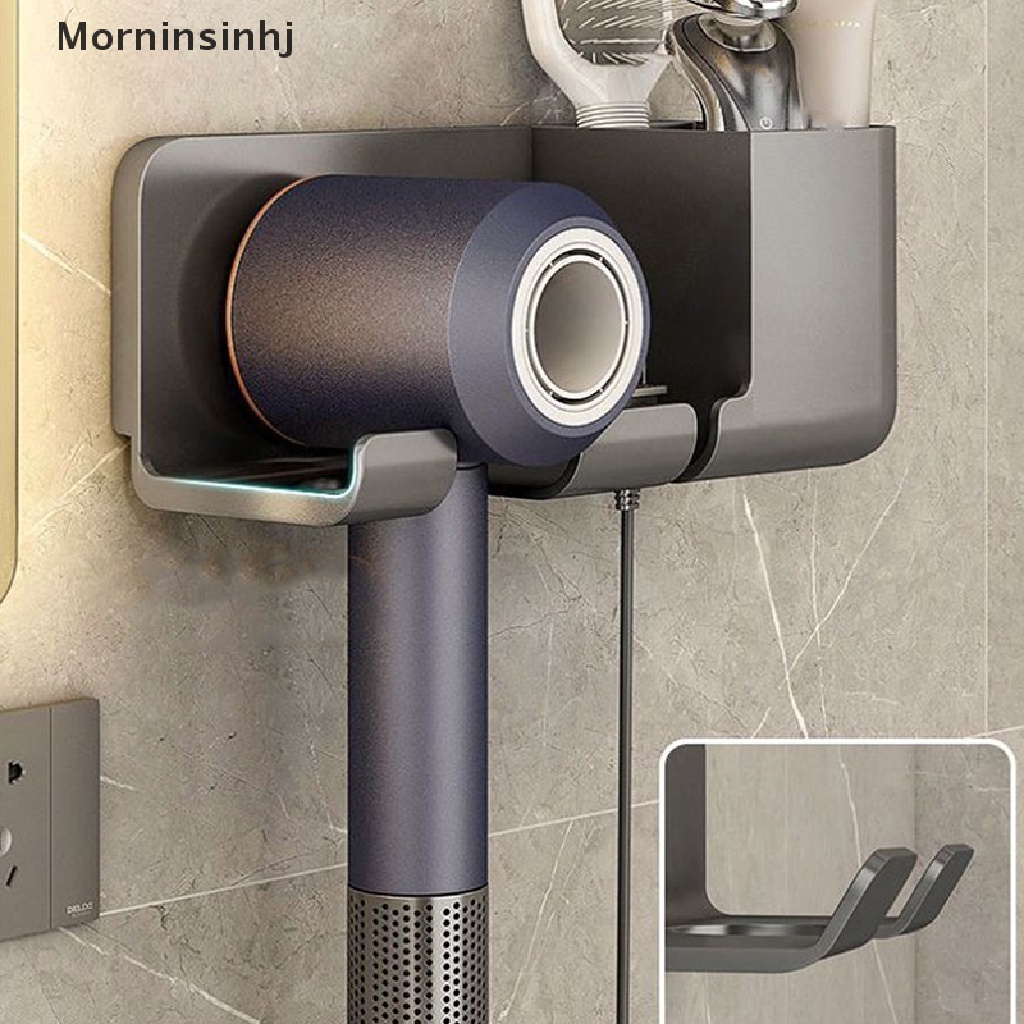 Mornin Tempat Pengering Rambut Tempel Dinding Untuk Rak Kamar Mandi Tanpa Bor Plastik Hair dryer stand Bathroom Organizer id