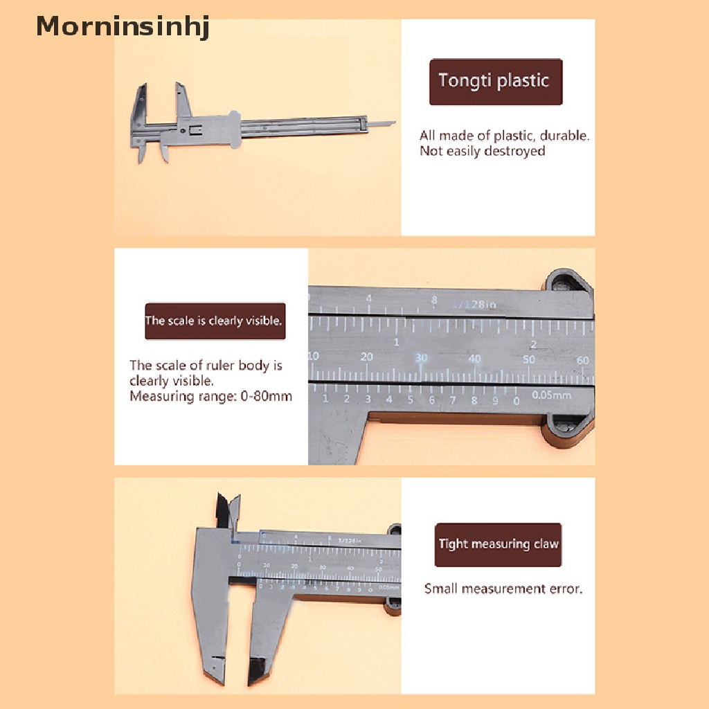 Mornin Jangka Sorong Plastik Mini DIY Alat Woodworking Metalworking Skala Ganda Sliding Gauge Plastic Vernier Caliper Aperture Depth Diameter Measure Tool id