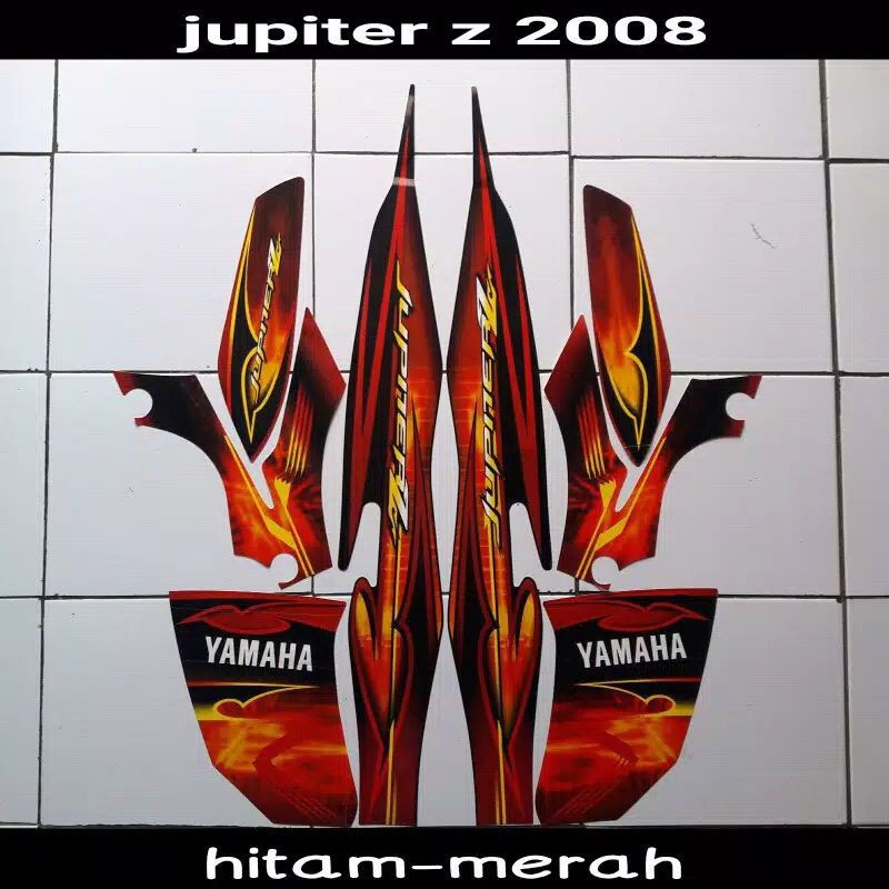 striping sticker lis body yamaha jupiter z burhan 2008 2009 hitam merah