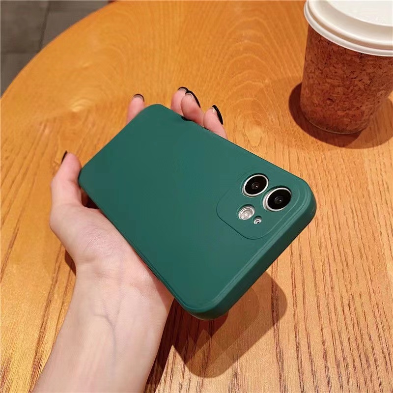 Square Case VIVO Y12S Y20S Y20i Y11 Y12i Y15 Y17 Y50 Y30i V15 S1 Pro Y83 Y81S V9 Z1 Y93 Y91C Y91i Y15S Y15A Silikon Cair Soft TPU Case Hitam