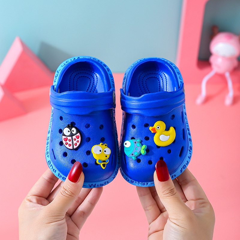 CUCI GUDANG GROSIRTAS LV0133 Sandal Slip Anak Import Sticker Bebek / Sandal Kodok Anti Slip