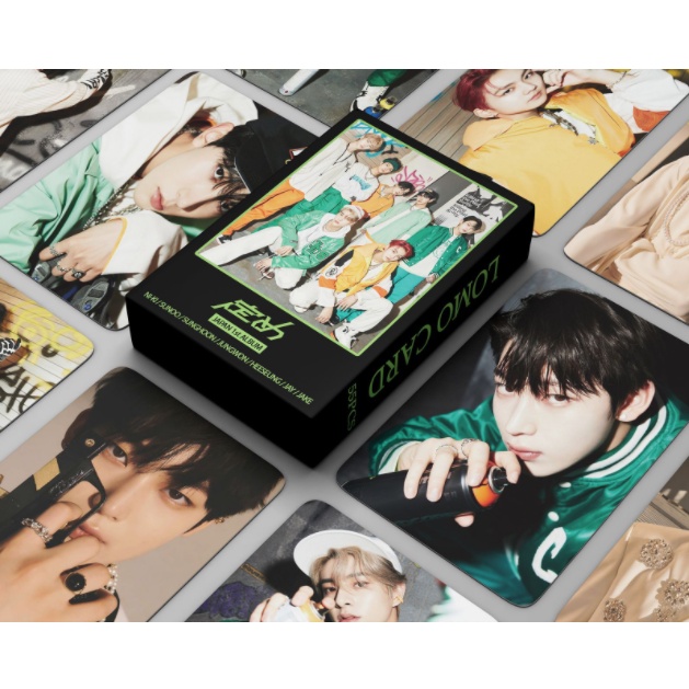 55pcs/box ENHYPEN Jepang Album Photocards Jungwon Heeseung Jay Jake Sunghoon Sunoo Niki Lomo Cards Id- Kpop Postcards