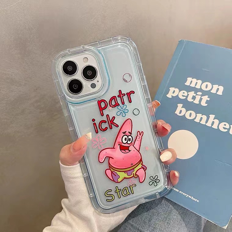 Casing Ponsel Lembut Kartun Lucu Kompatibel Untuk IPhone Casing14 13 11 12 Pro XS Max X XR 7 +8 Plus Transparan TPU Silikon Shockproof Cover