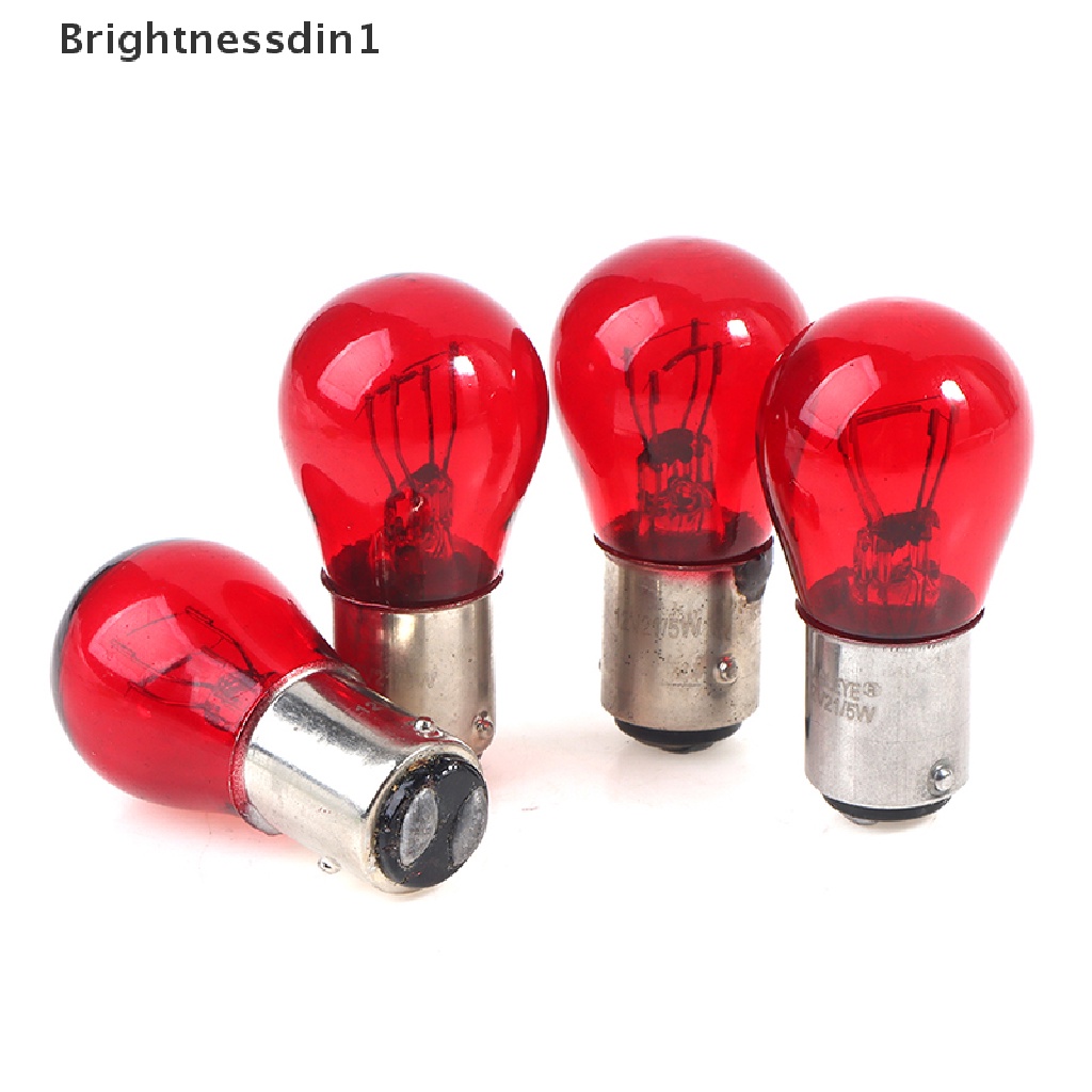 [Brightnessdin1] 2pcs BAW15D Red Rem Stop Tail Light Bohlam Mobil 12V Sein Lampu Peringatan Butik