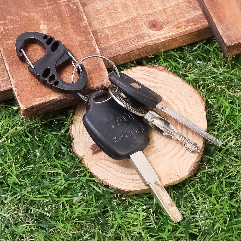 1pc Carabiner Plastik 8-berbentuk Snap Klip Gantungan Kunci Gesper Gantung Outdoor Camping Ransel Mendaki Paracord Survival Gear Gesper