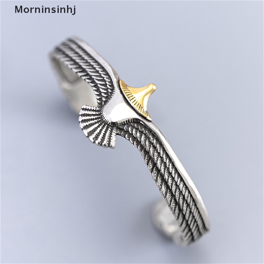 Mornin Viking Eagle Cuff Bracelet Adjustable Terbuka Tribal Wildlife Wing Bracelet id