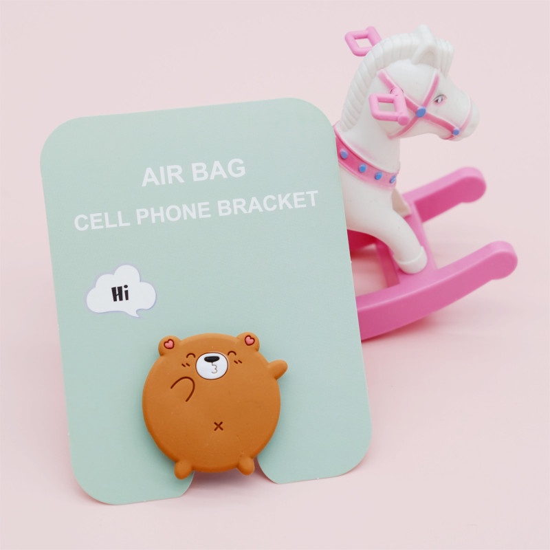 Kreatif Kartun Airbag Bracket Ditarik PVC Plastik Lembut 3D Dudukan Ponsel