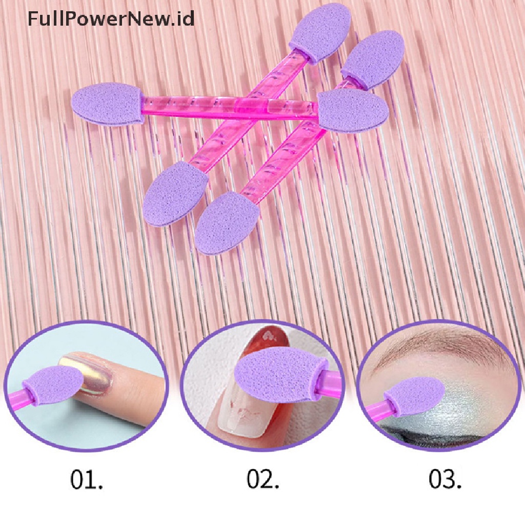 Power 10Pcs Kuku Glitter Bubuk Brush Double Headed Eyeshadow Aplikator Alat Makeup ID