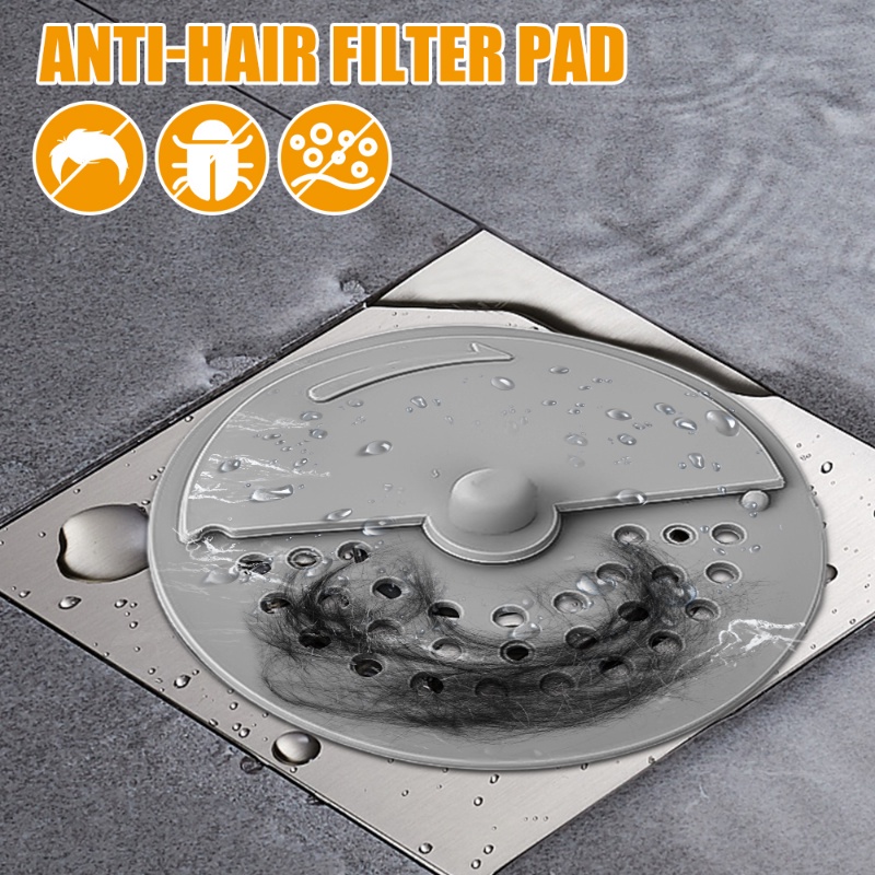 Alas Filter Sisa Makanan Wastafel Shower Floor Fur Hair Catcher Bathtub Pipa Anti Blok Cushion360° Rotatory Silicone Penutup Saluran Air Anti Serangga Anti Bau Strainer Mat