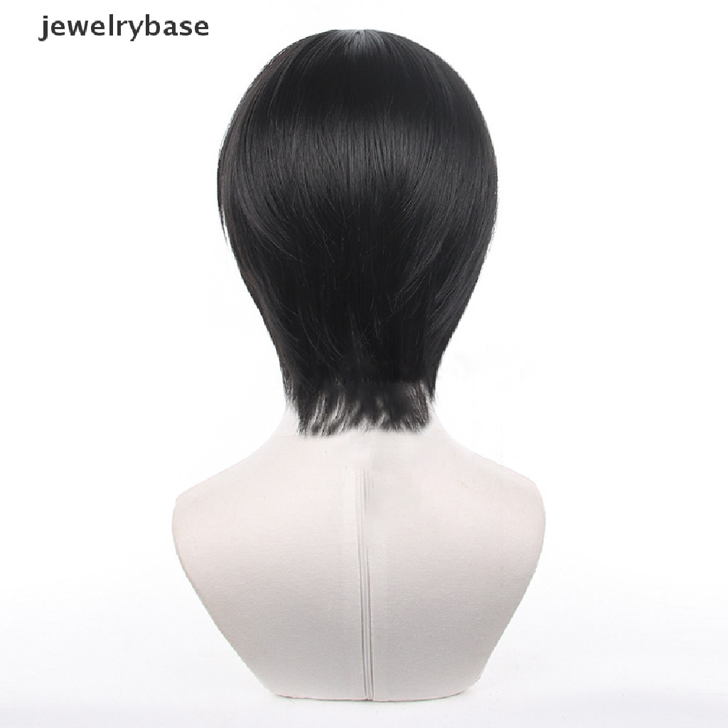 [jewelrybase] Anime Chain Man Yoshida Hirofumi Cosplay Wig Pendek Hitam Tahan Panas Sintetis Pesta Halloween Wig Butik