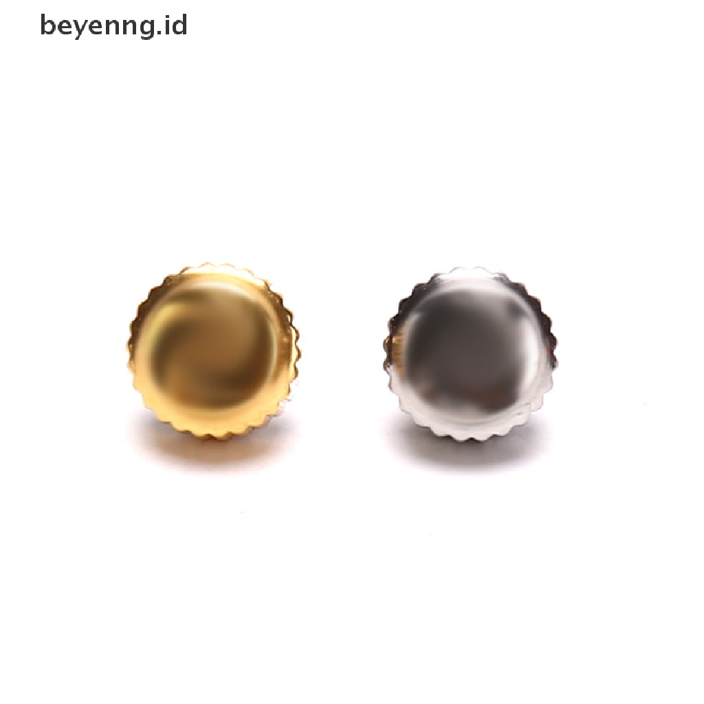 Beyen 1PC 7.0mm * 4.4mm Baja Jam Tangan Mahkota Kunci Eksternal Thread Push Button Aksesoris ID