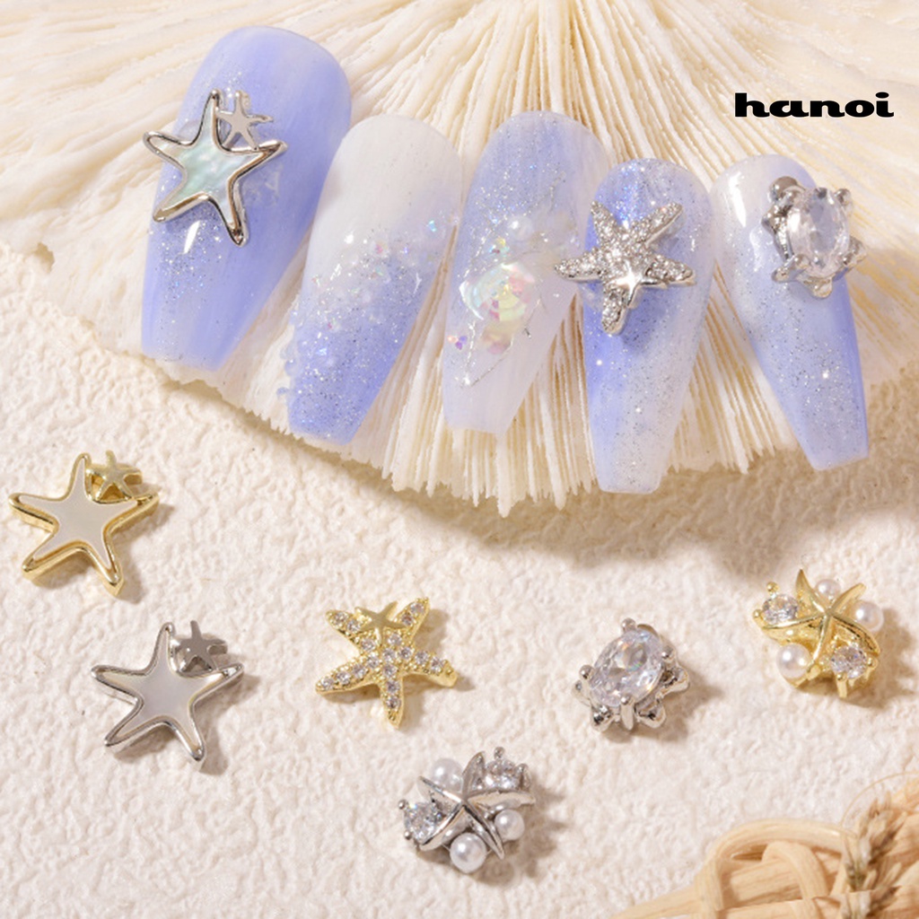 Hi Nail Art Jewelry Indah DIY Perhiasan Berlian Imitasi Kuku Bintang Laut Ringan Untuk Wanita