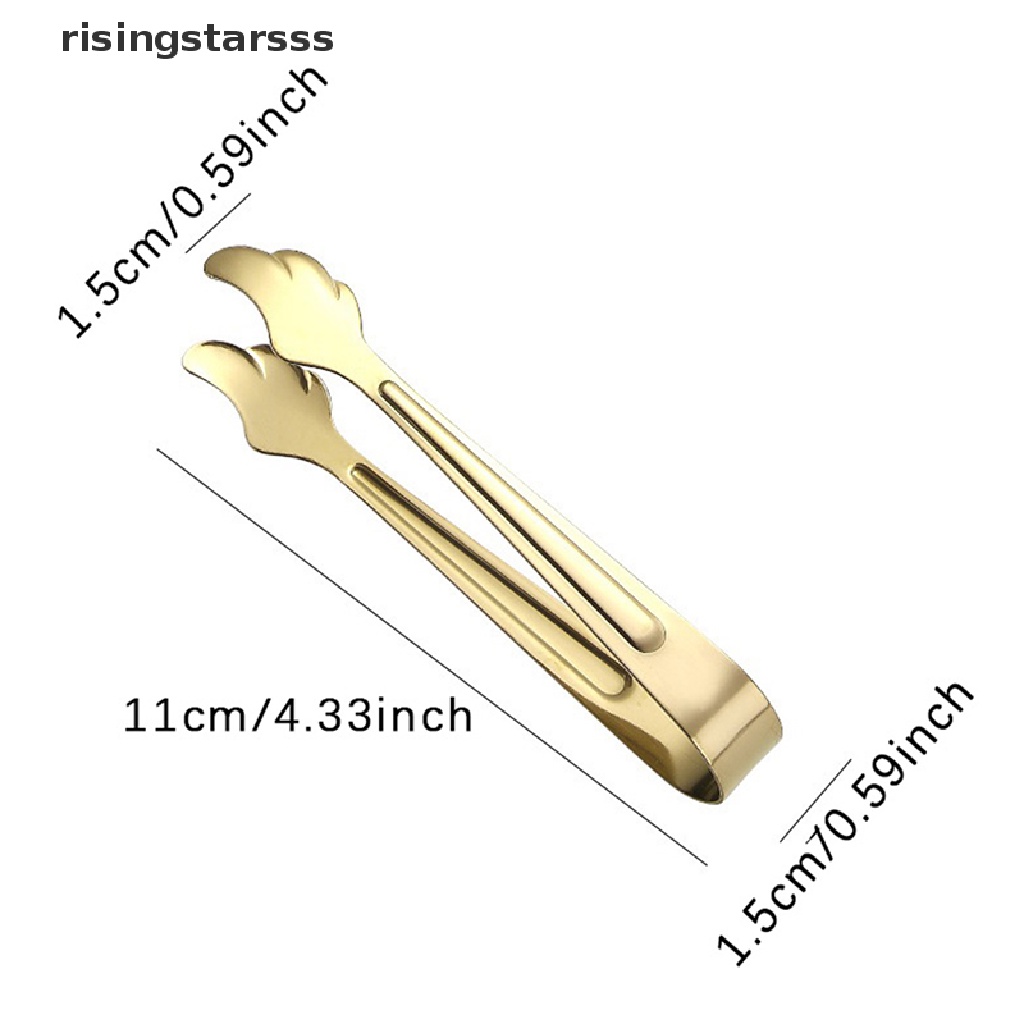 Rsid Span-new Stainless Steel Klip Es Batu Ice Tong Roti Makanan BBQ Klip Barbekyu Klip Dapur Jelly