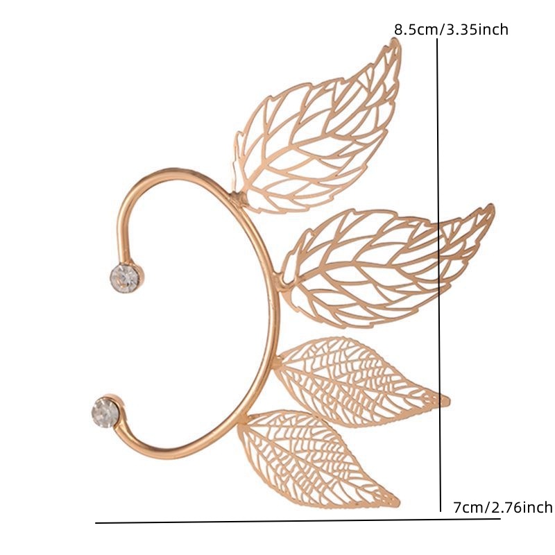 [AYBX] 1pc Wanita Chic Sebelas Manset Telinga Daun Maple Peri Anting Klip Untuk Perempuan Pernikahan Ear Cuff